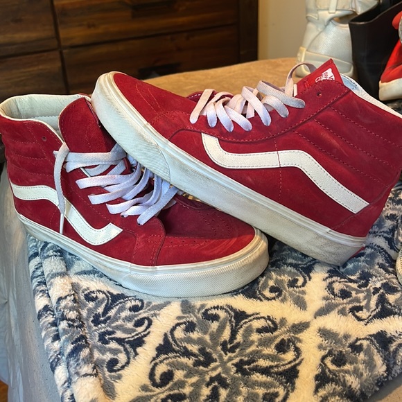 Vans - Sk8 Hi Old Skool Scotchgard 3M Red White Sneakers Mens 8, Women 9.5 - Picture 2 of 4